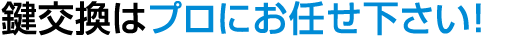 鍵交換はプロの鍵屋にお任せ下さい